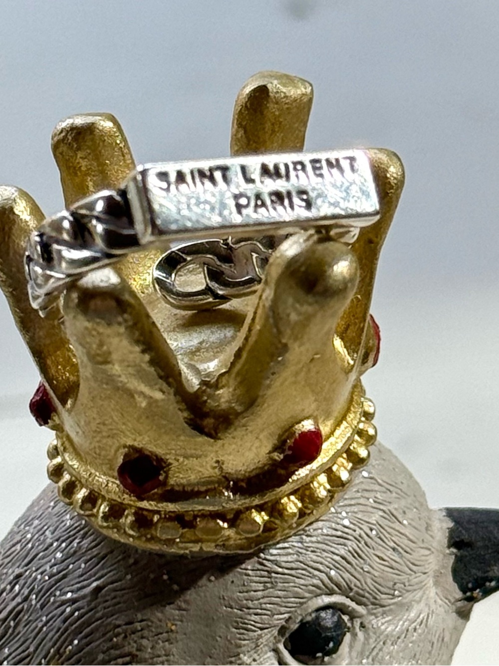 YSL Saint Laurent Paris Chain Link Ring ~ 925 Sterling Silver, Size 6.5